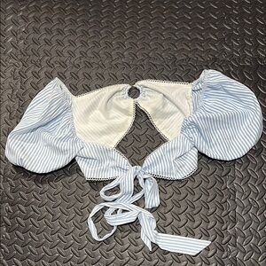 SHEIN Blue and White Striped Top